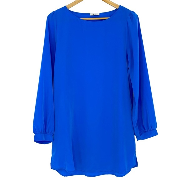Anthropologie Dresses & Skirts - Anthropologie EVERLY beautiful soft silky blue LS shift dress, M